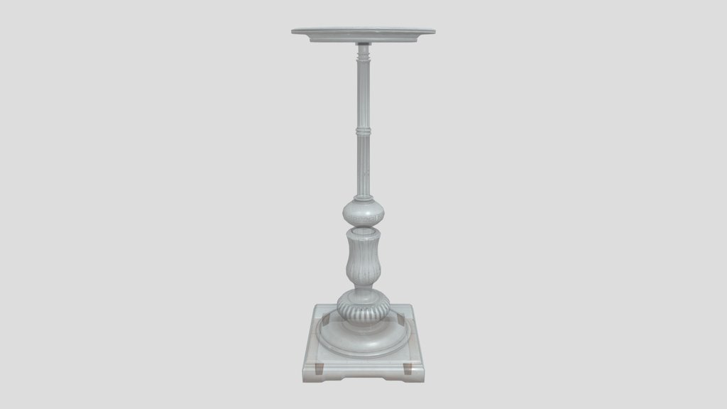 Antique Wooden Pedestal Table White