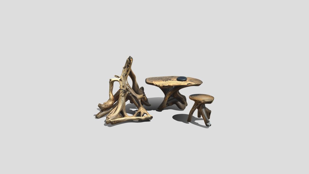 Driftwood Table 3d Model