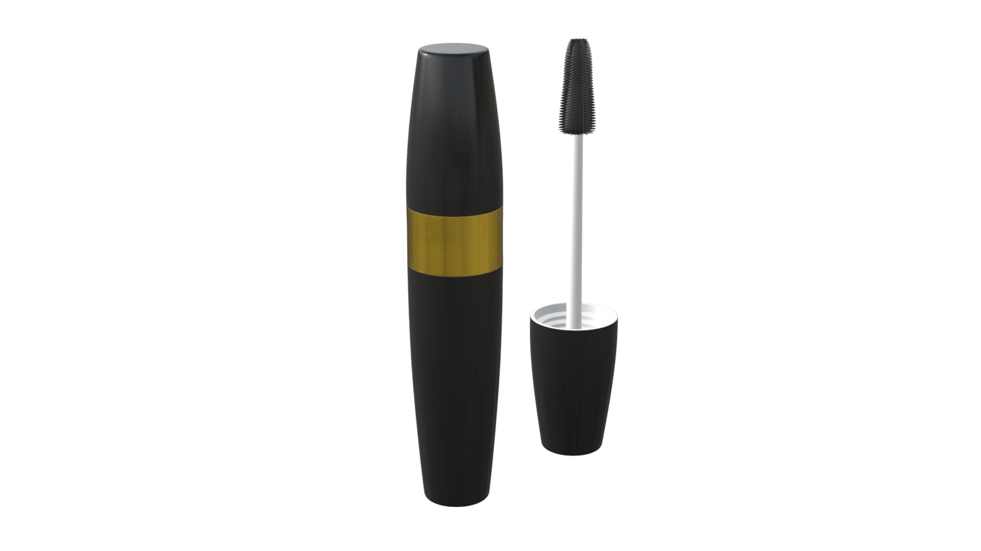 3D model Mascara gold - This is a 3D model of the Mascara gold. The 3D model is about a black and yellow tube.