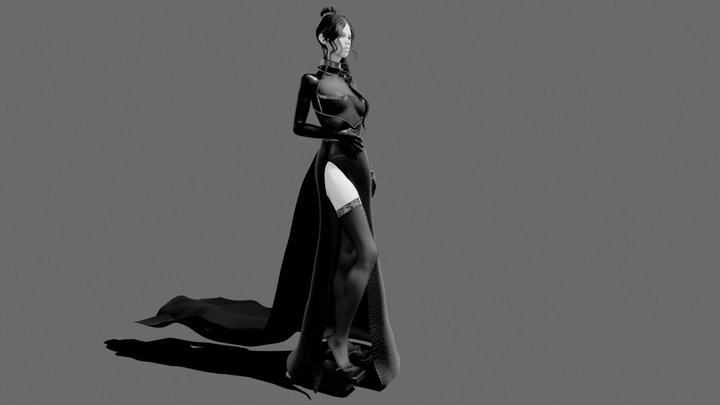 Fashion outfit / Armor spine dress 3D Model