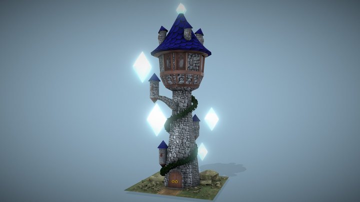 Free Stone Mage Tower 3D Model