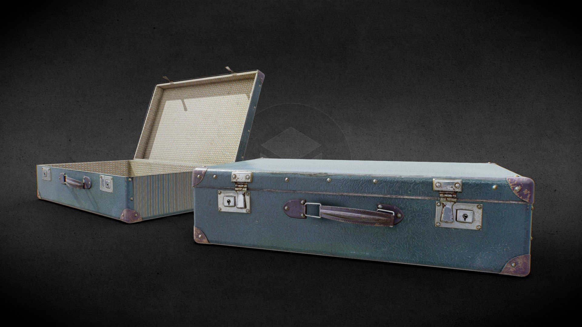 3D model Vintage Suitcase Retro Valise VR / AR / low-poly