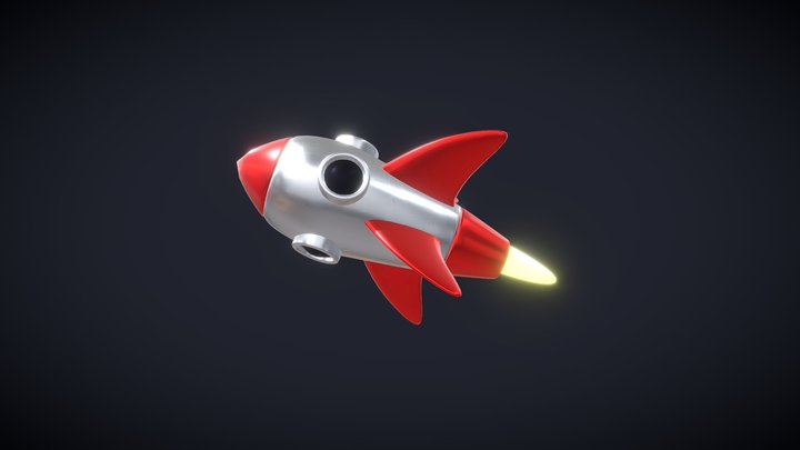 Game ready Stylized rocket 3D Model