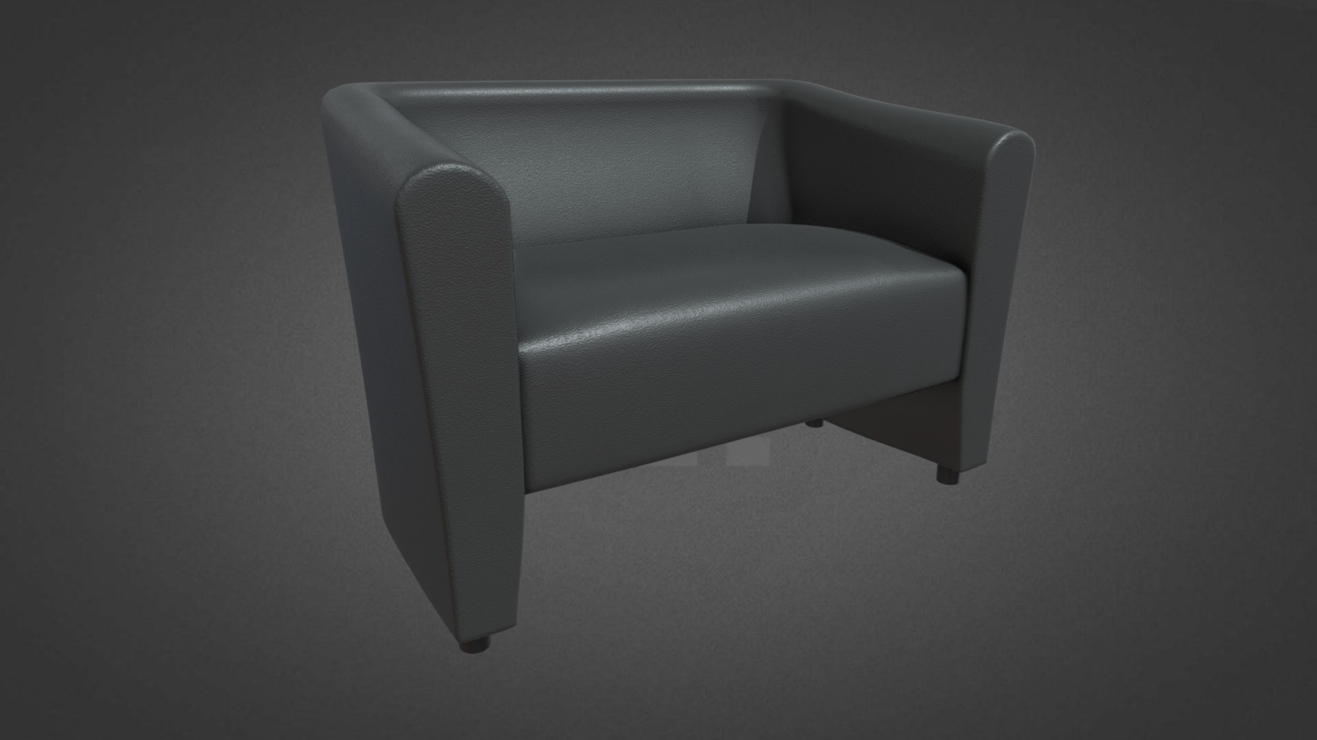 3D model Leather JoJo Sofa Hire - This is a 3D model of the Leather JoJo Sofa Hire. The 3D model is about a grey chair with a grey background.