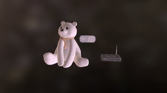 Tethered Teddy Bear 3D Model