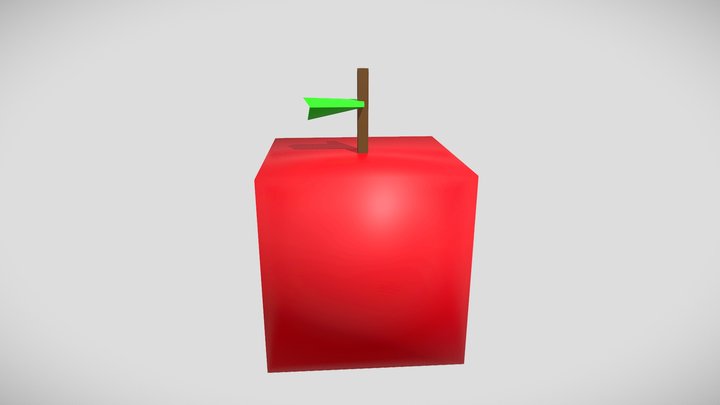Low Poly Apple 3D Model