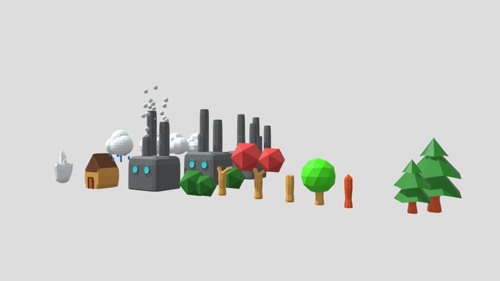 Assets Lowpoly Equilibrium Game 3D Model