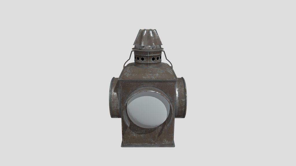 Old Railroad Switching Lamp Painted