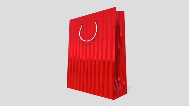 Low Poly Christmas Metallic Gift Bag