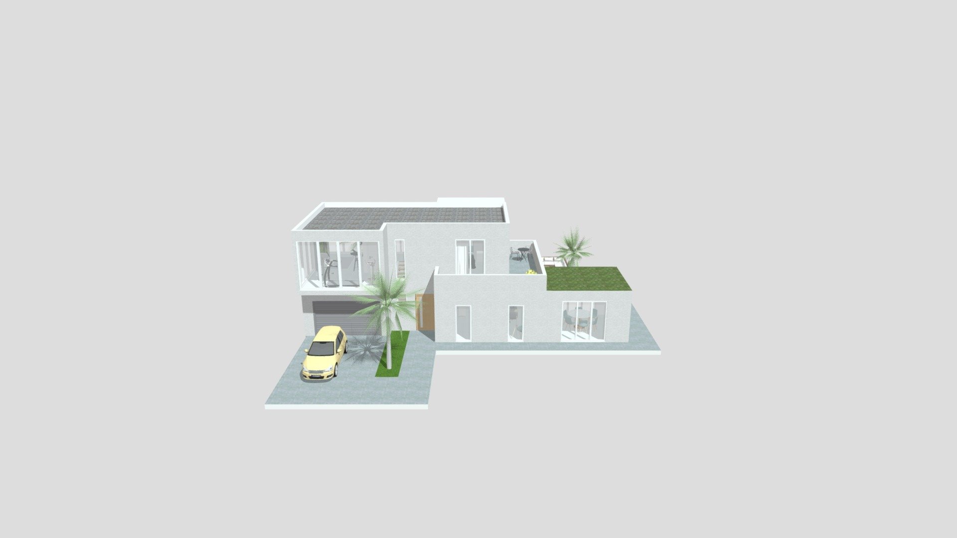House with Gym and Grass Roof
