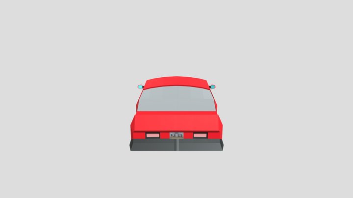 Low Poly Sports Car (Red) 3D Model