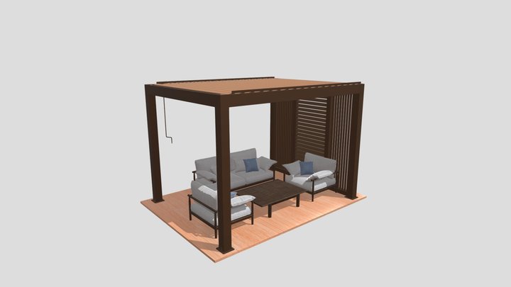 Goldwood Manual Pergola 3x4x2,5 + CABANA Model 2 3D Model
