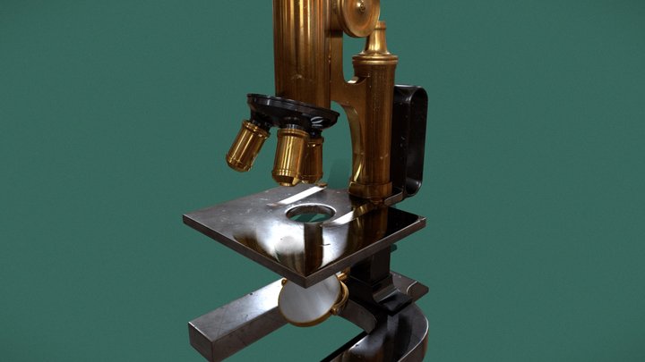 Vintage Microscope 3D Model
