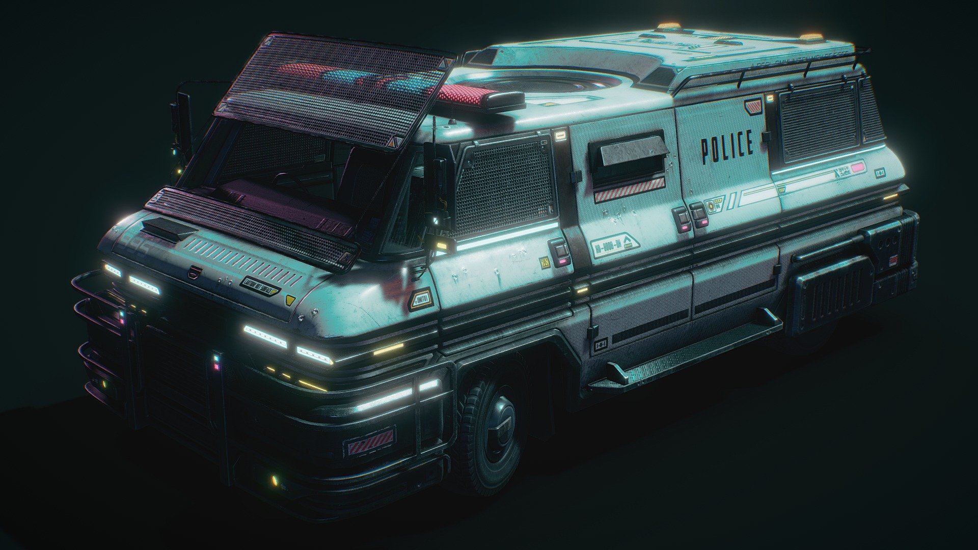 Cyberpunk Riot Police Van - Buy Royalty Free 3D model by quaz30