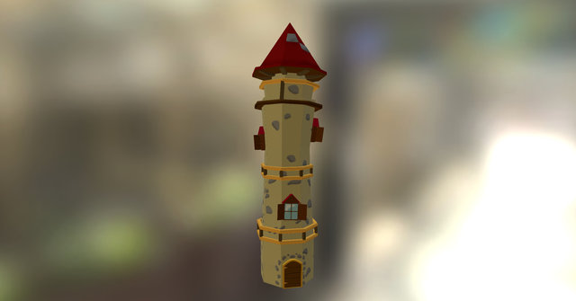 Cartoon Tower 3D Model