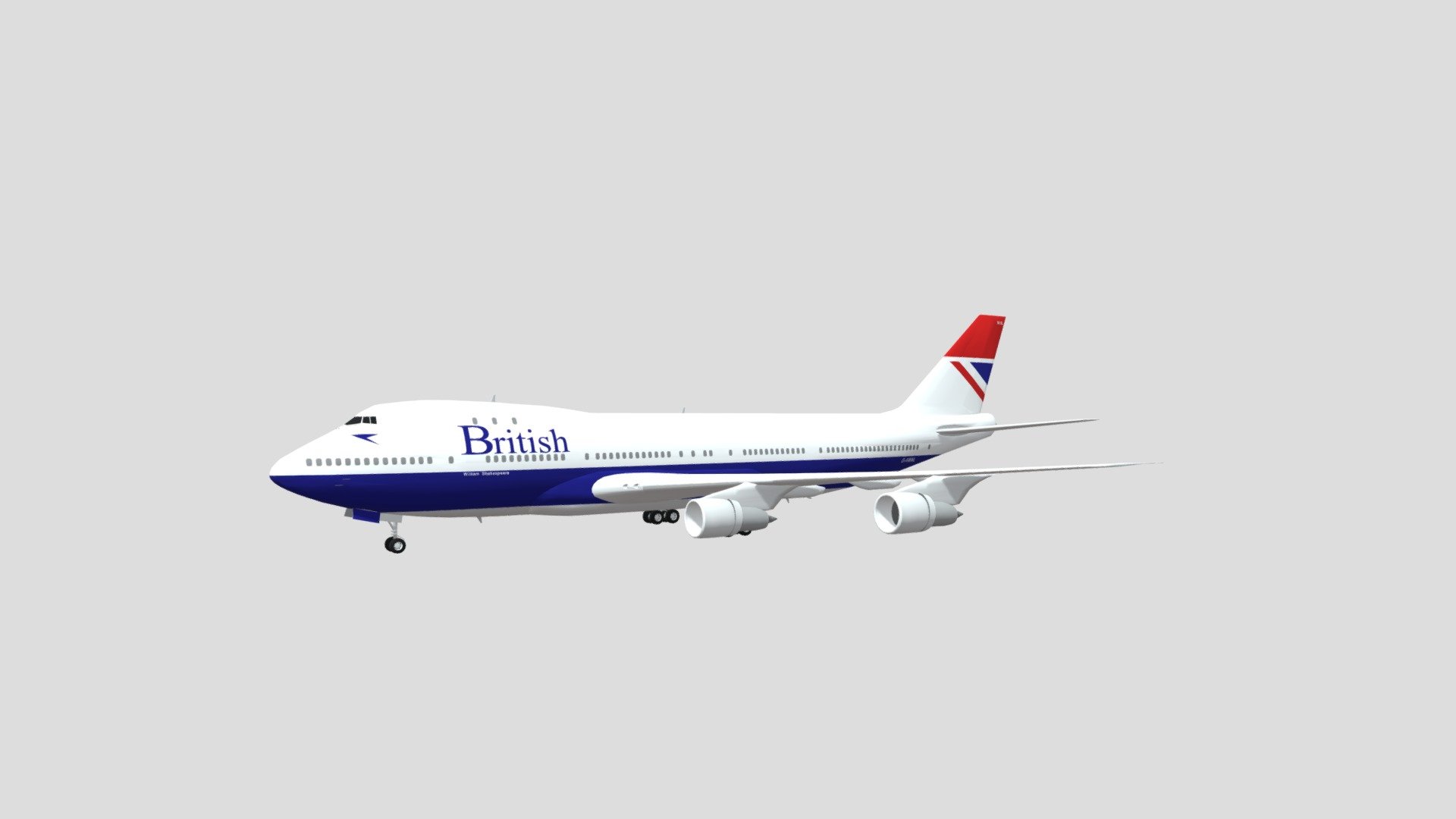 British Airways 747-800 架空 1/400 boeing 747-136 British Airways (1984) - Download Free 3D model by