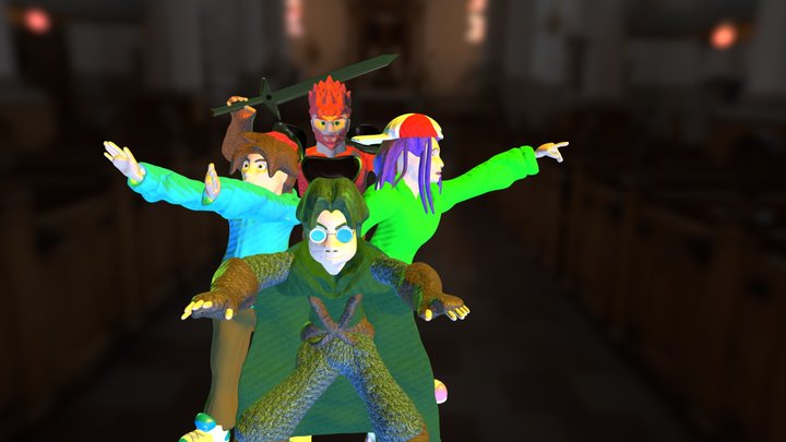 4 Heroes_ Scene 3D Model