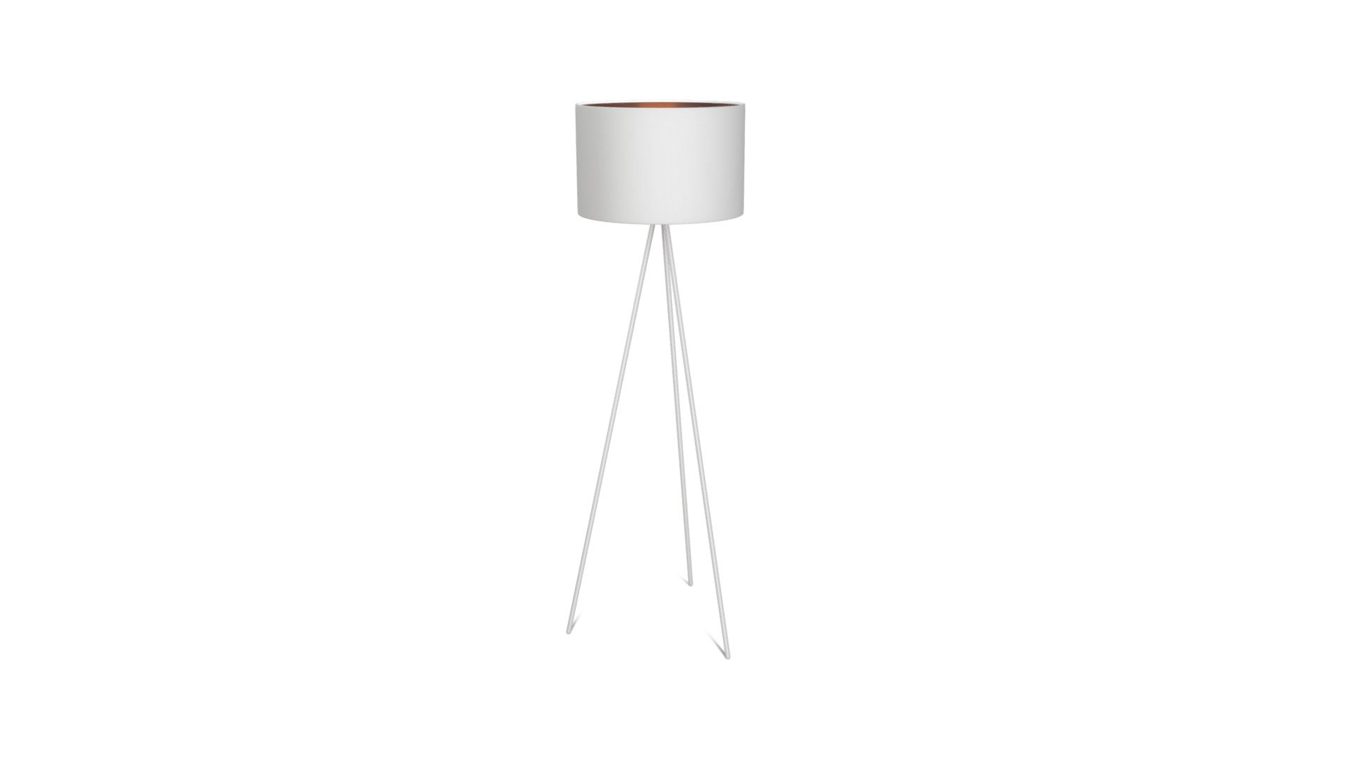Tris Floor Lamp, White and Copper
