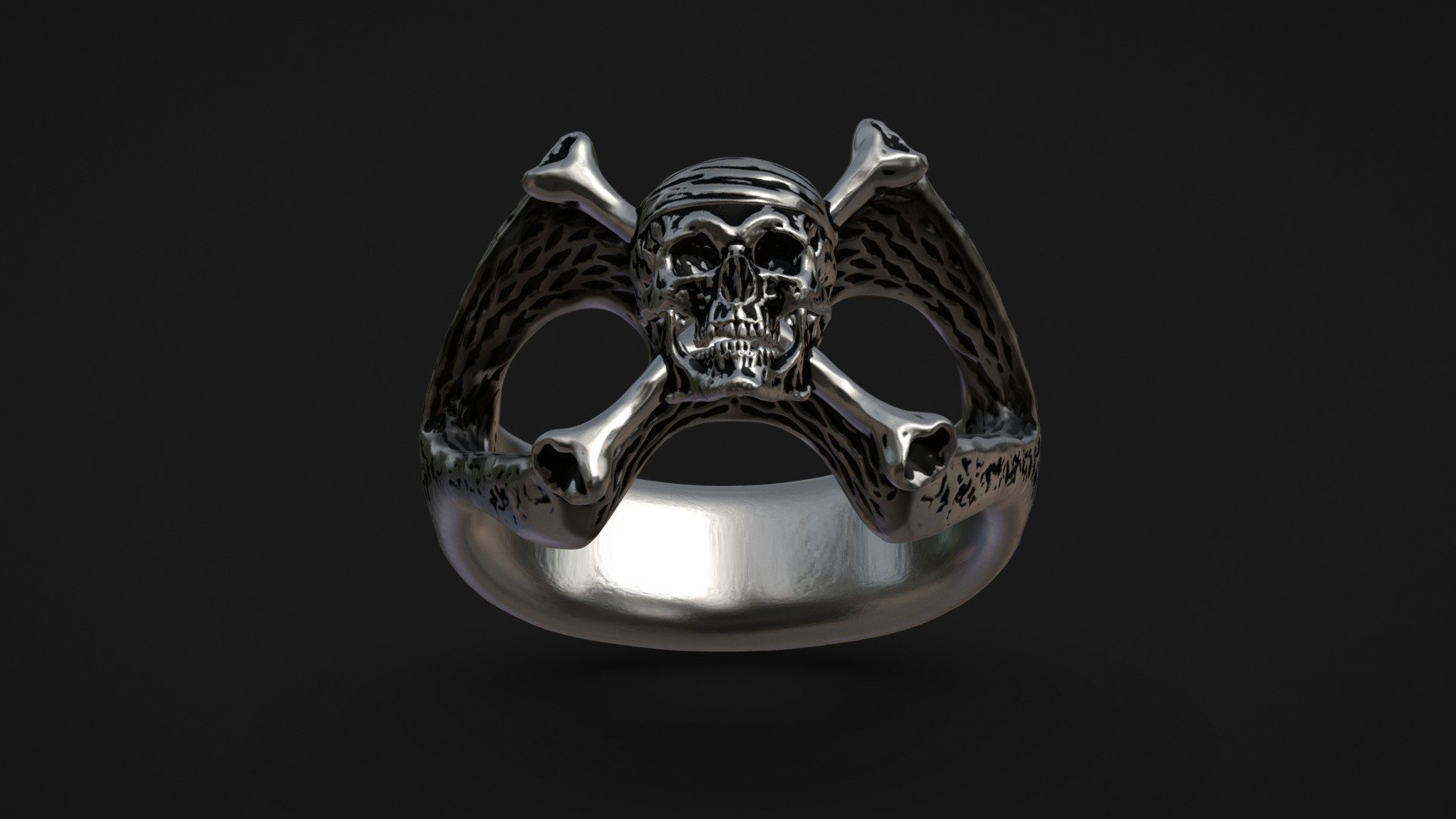 Anel Skull Pirate (Prata) - 3D model by Skive Jewelry (@SKIVE) [c5e7cb5 ...