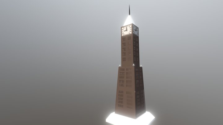 Tunis Tower Clock Av. Habib bourghiba 3D Model