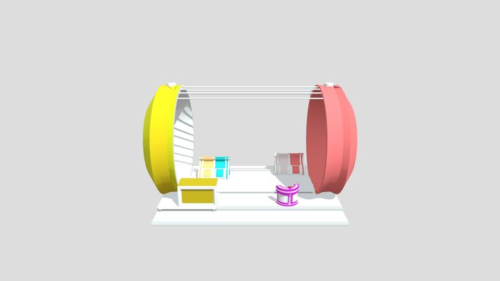 Tubular booth model 3D Model