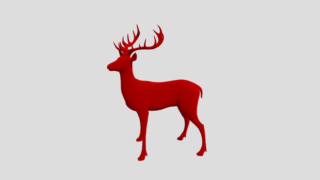 Black Stag Sculpture Sculpted In Blender