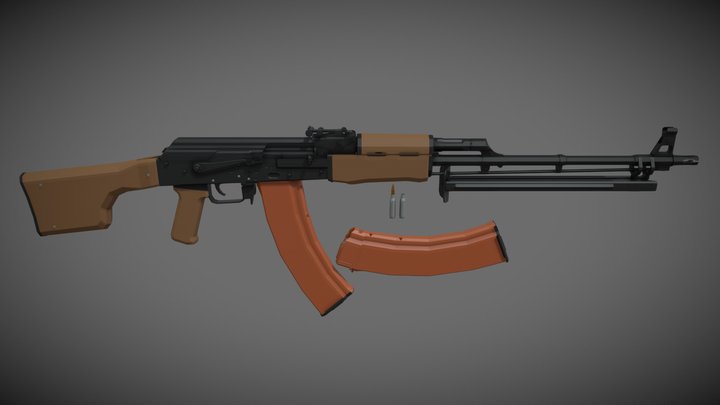 low-poly RPK-74 – Free 3D Model STL
