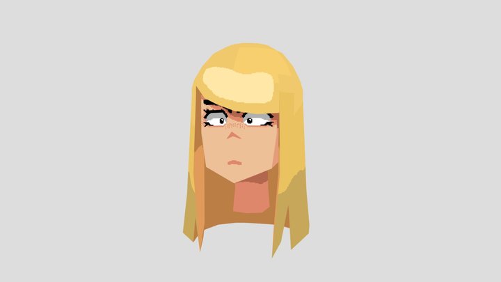 Low-Poly Anime Girl 3D Model