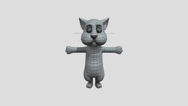 cartoon cat character 3D Model