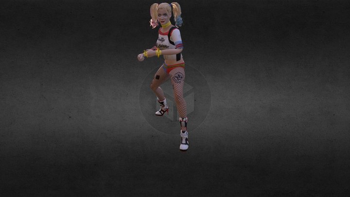 Harley Quinn Falling Back Death 3D Model