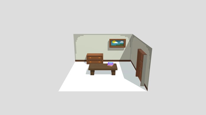 Pixelart Room Scene 3D Model