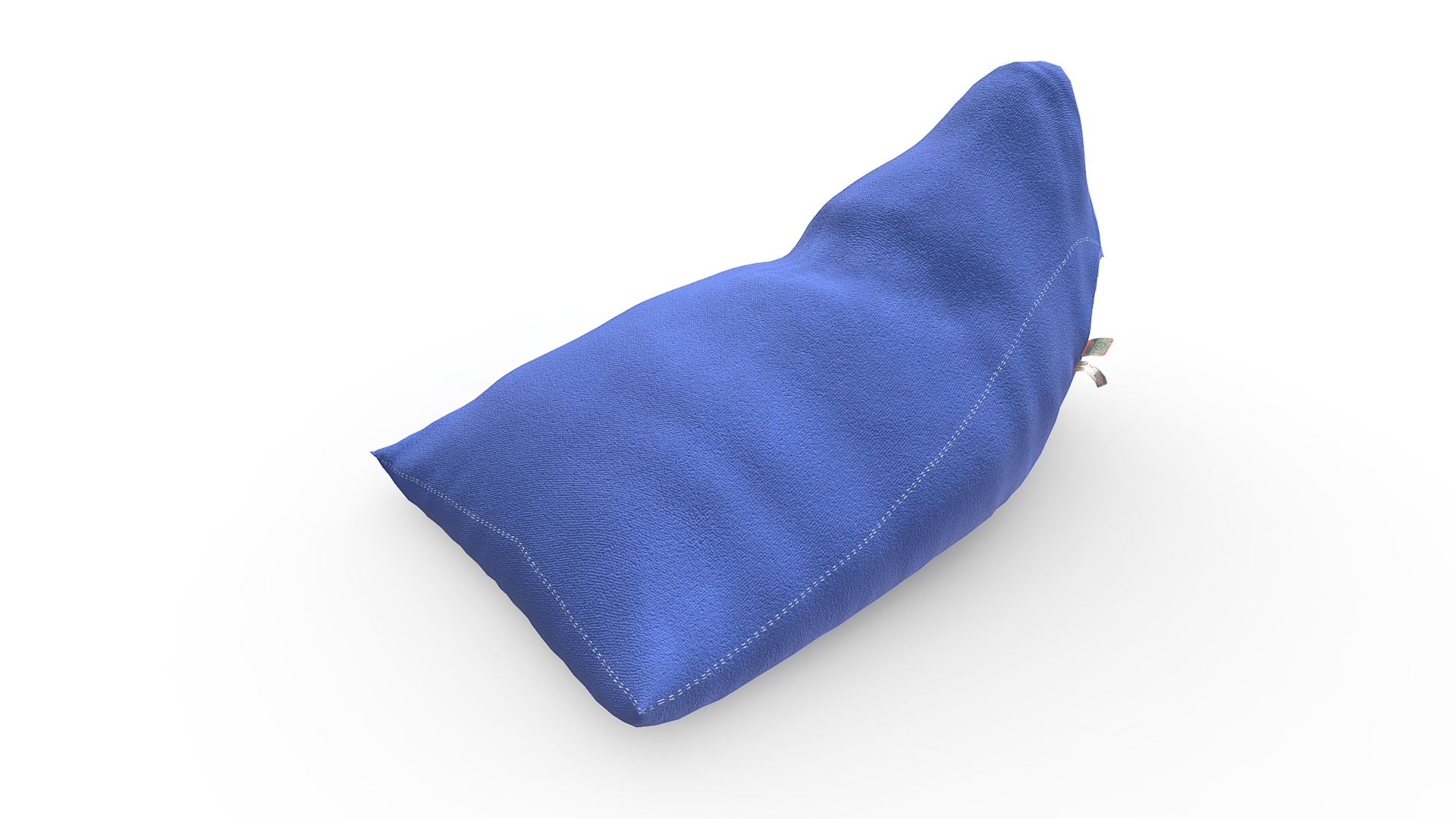 3D model Sack Bean Bag - This is a 3D model of the Sack Bean Bag. The 3D model is about a blue towel on a white background.