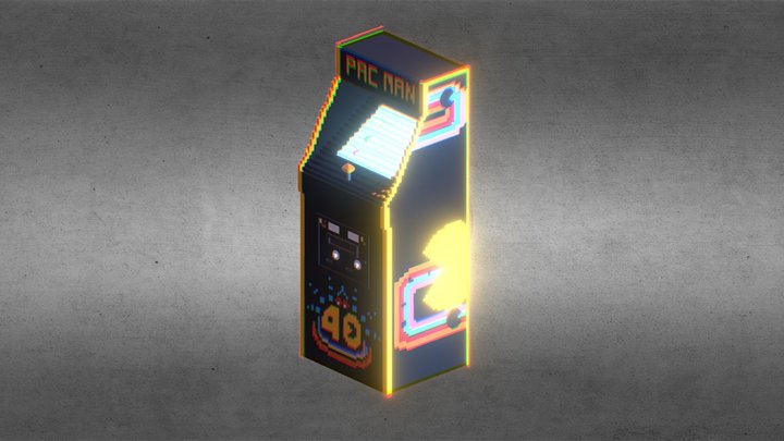 Pac-Man 40th Anniversary Quarter Arcade 3D Model