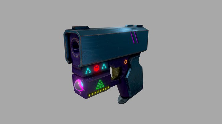 Futuristic Handgun 3D Model