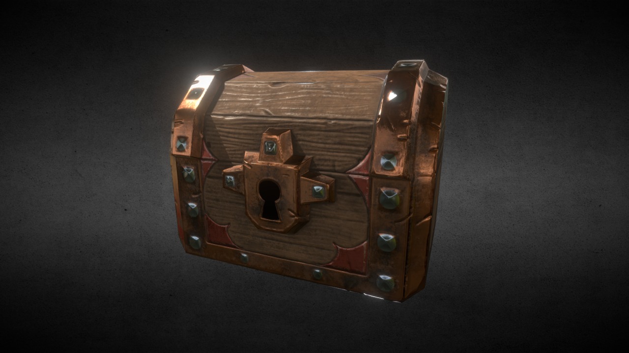 3D model Chest_04 - This is a 3D model of the Chest_04. The 3D model is about a metal object with a light on it.