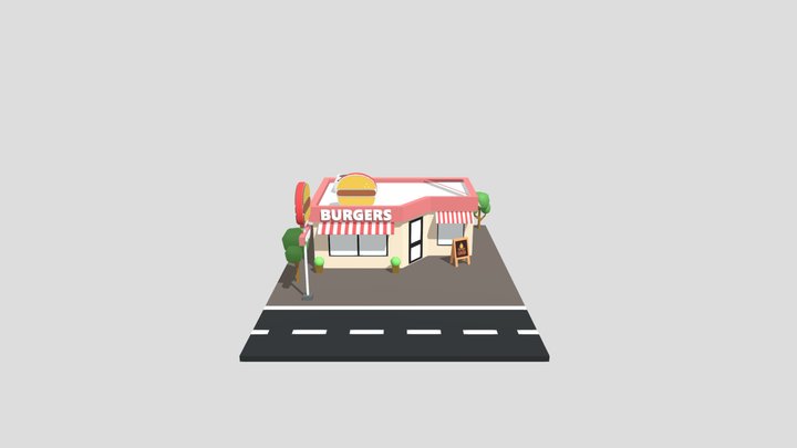 Burger Cafe 3D Model