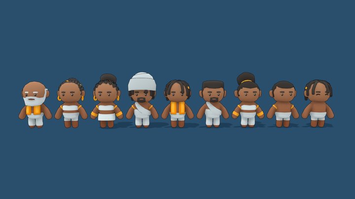 Mini Simple Characters and Props - A 3D model collection by ...