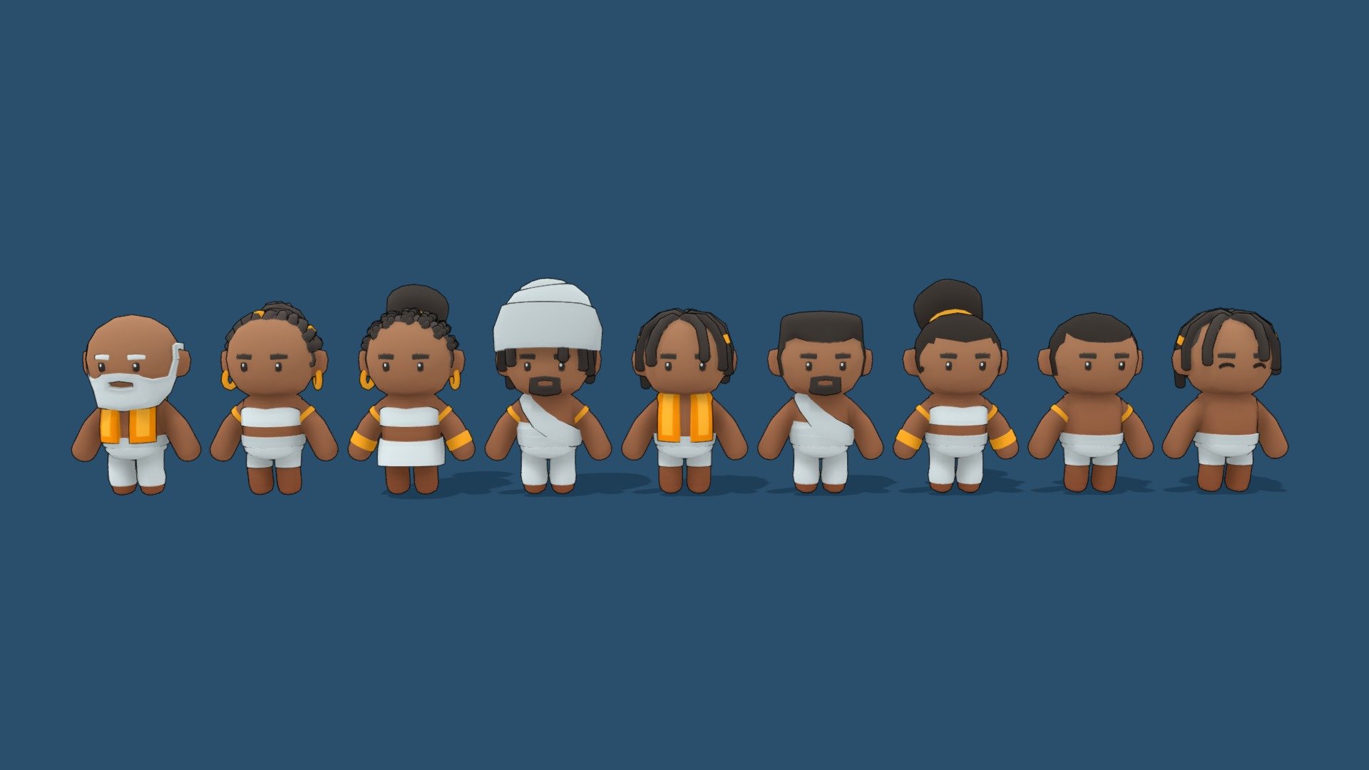 Mini Simple Characters | Tribal - Buy Royalty Free 3D model by ...