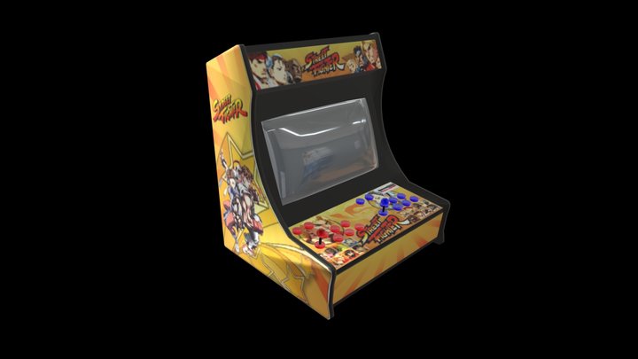 Rotating Retro Bar Top Arcade Game 3D Model