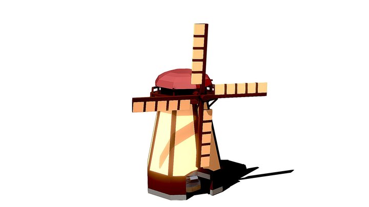 Lowpoly Windmill - Animated 3D Model