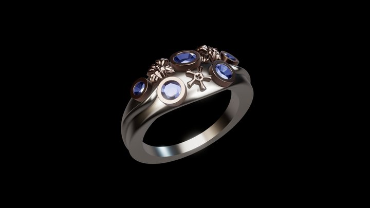 Rose Wedding Ring 3D Model