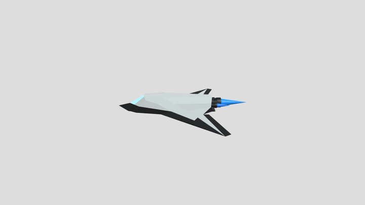 Low Poly Space Ship 2 3D Model