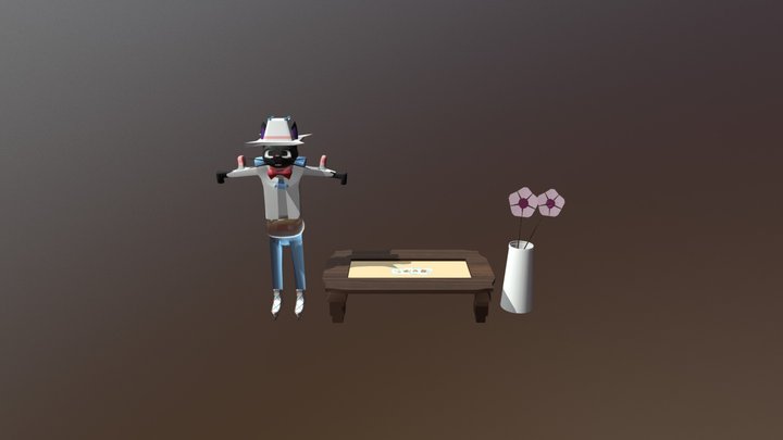 Cat Character Scene 3D Model