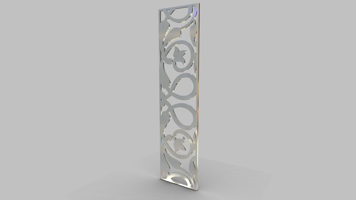 Panel de acero cortado con láser 12 3D Model