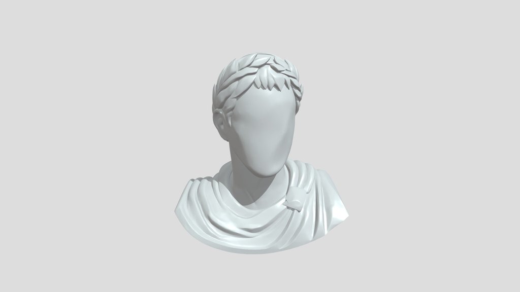 Roman bust with laurel wreath
