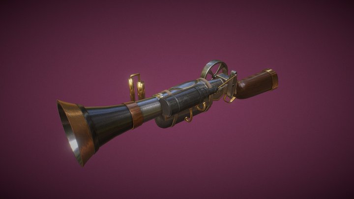 Steampunk Shotgun 3D Model