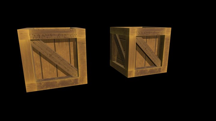 Wood Box Shatter Animation 3D Model