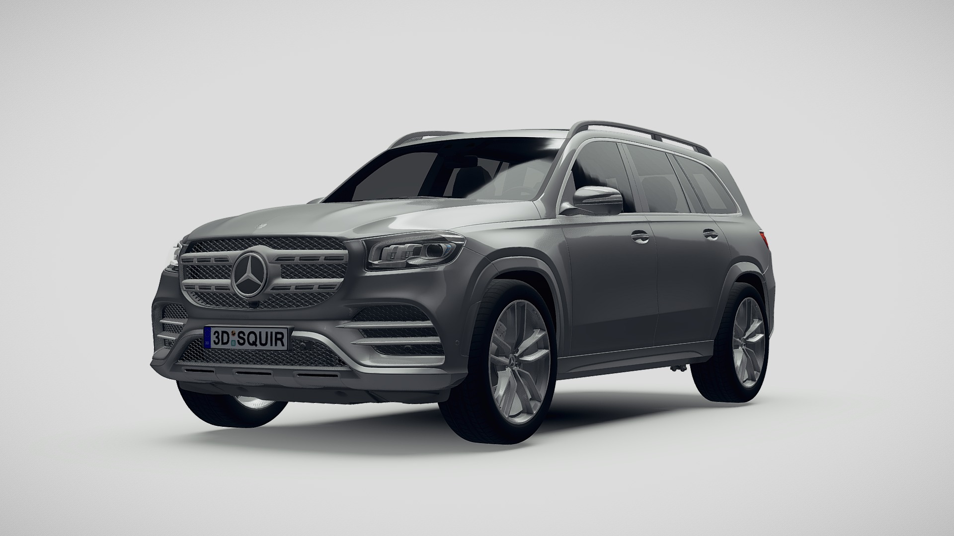 3D model Mercedes-Benz GLS 2020 - This is a 3D model of the Mercedes-Benz GLS 2020. The 3D model is about a car parked with its front facing the camera.