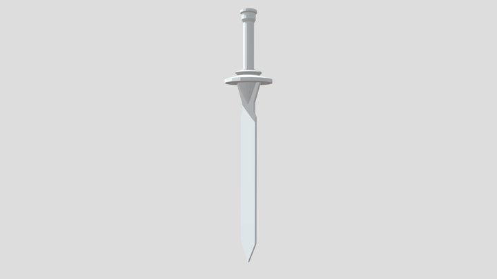 Low Poly Sword Untextured 3D Model