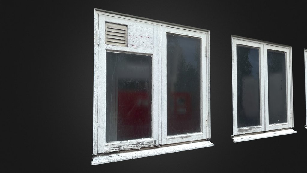 OLD PAINTED WOODEN WINDOWS